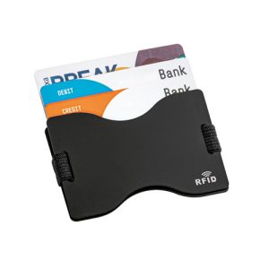 93332 <br> Porta Cartão Alumínio com Bloqueio RFID